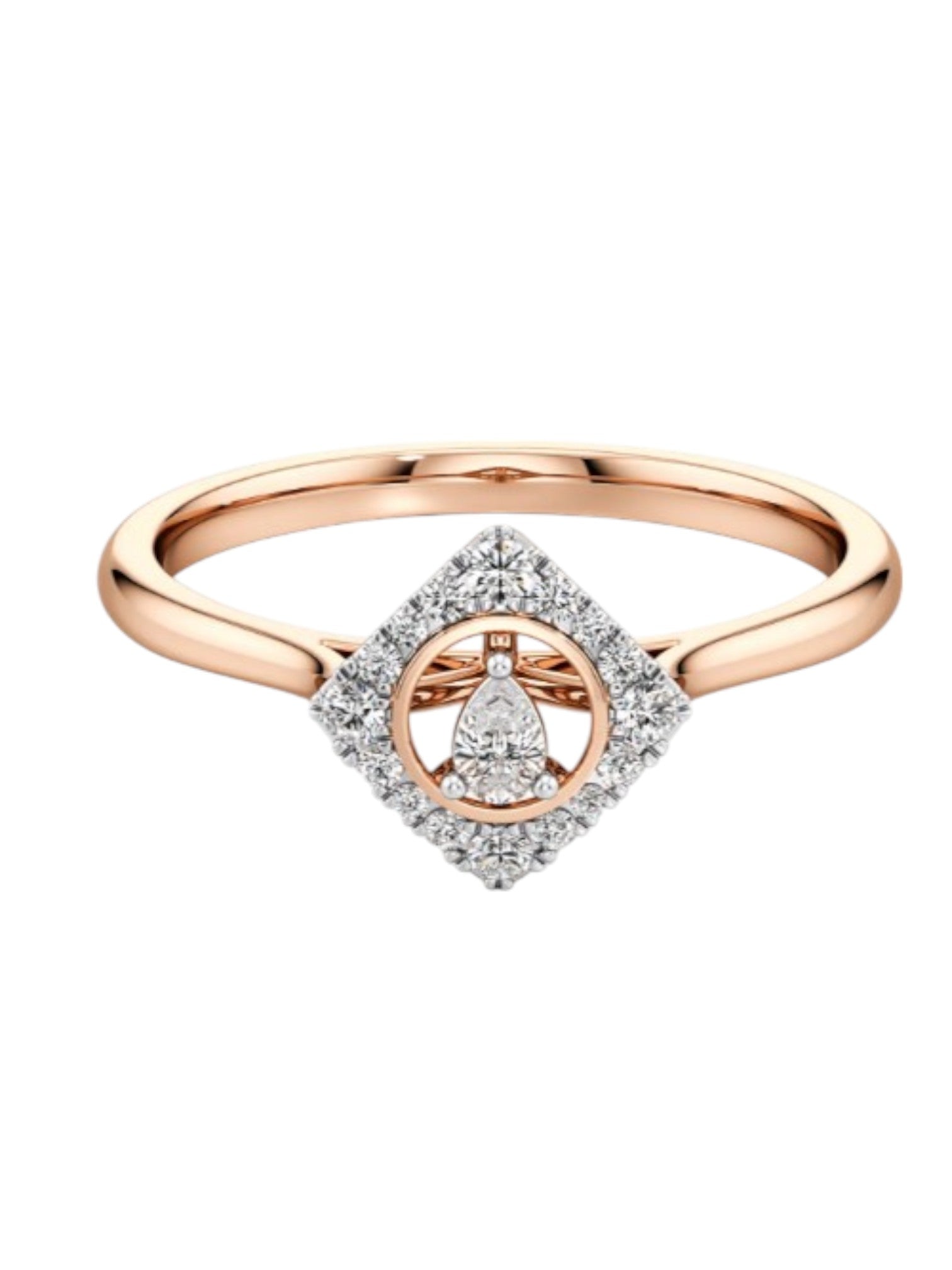 Statement Sterling Silver Rose Gold Plated CZ Stone Light Weight Ring For Women By Kesardeep